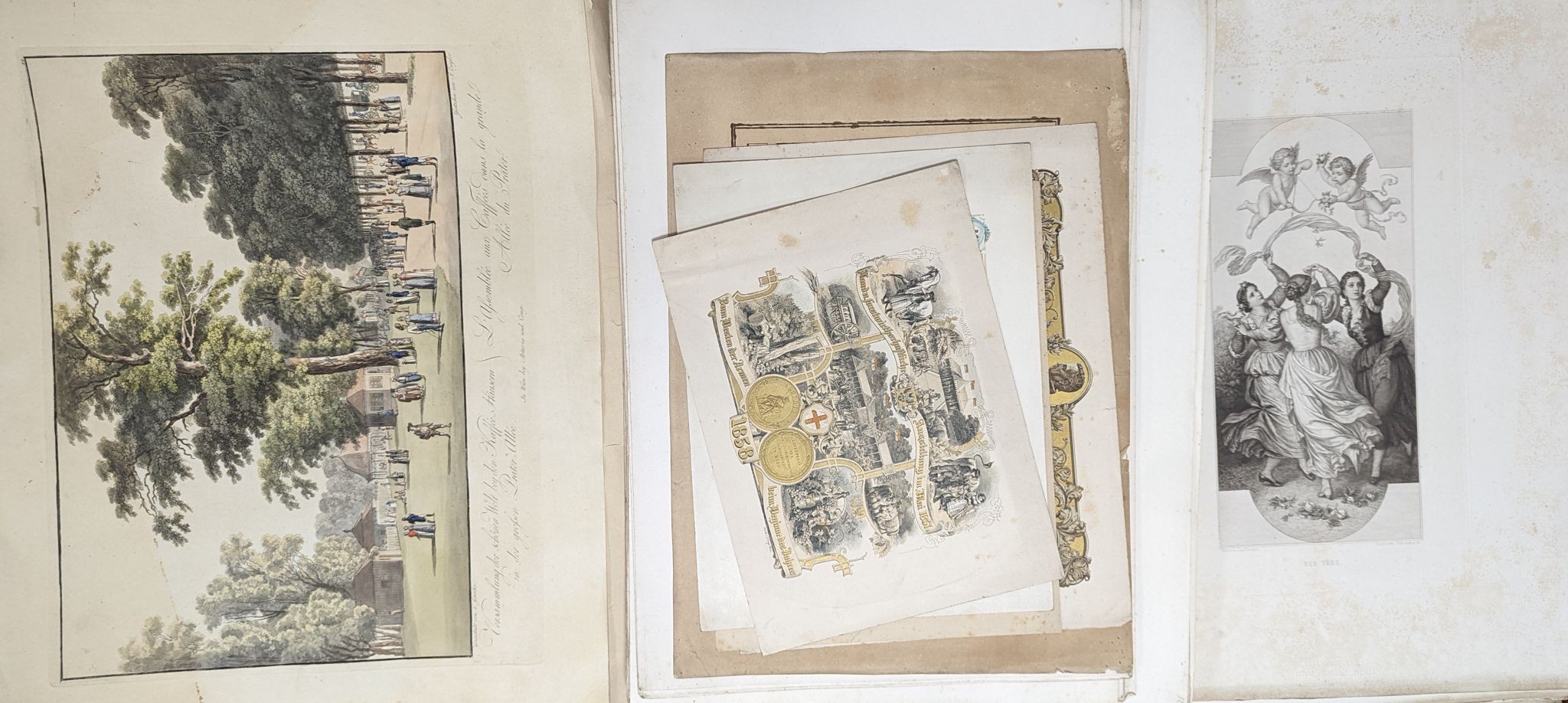 A folio of 19th century German and Austrian hand coloured prints and steel engravings Approx. 40 x 50cm.